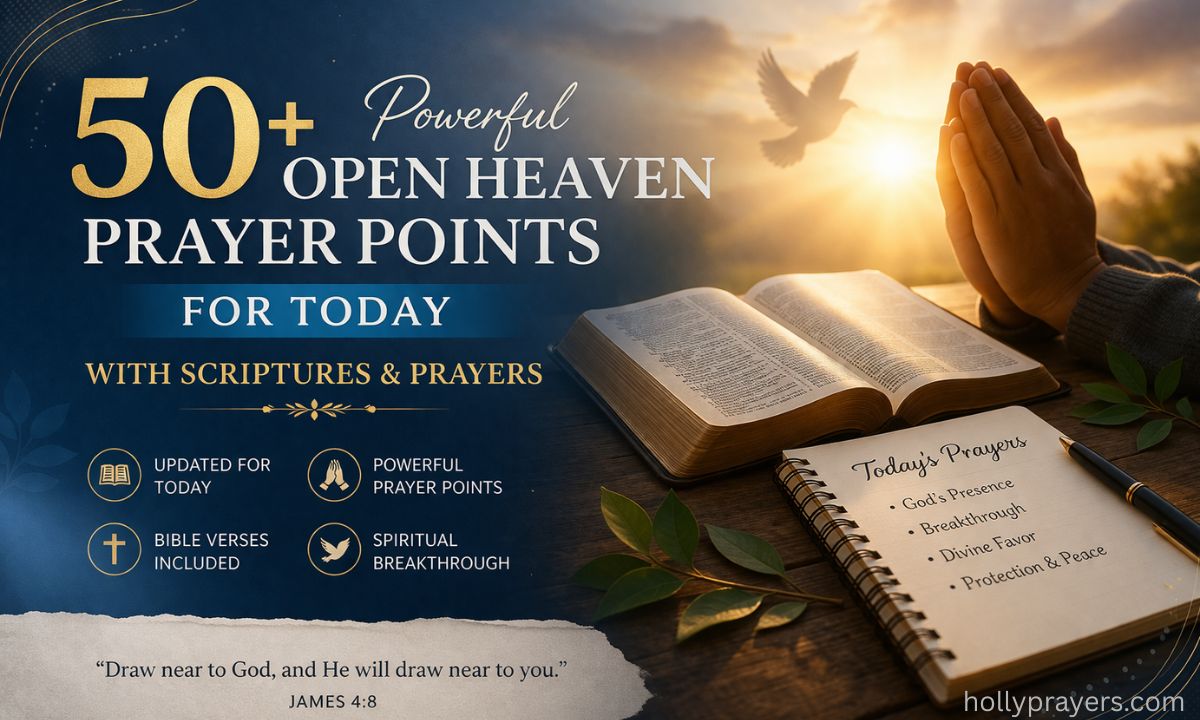 50+Powerful Open Heaven Prayer Points for Today With Scriptures & Prayers