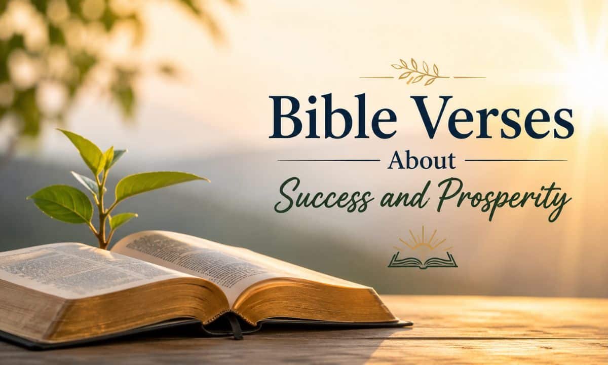 Bible Verses About Success and Prosperity – Open Bible with a symbol of God's blessings and guidance
