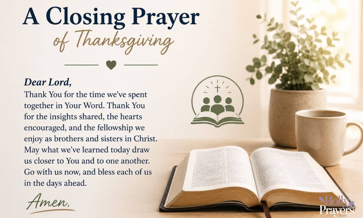 A Closing Prayer of Thanksgiving for Fellowship