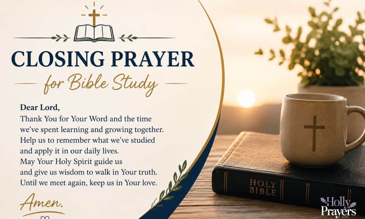 Closing Prayer for Bible Study Christian